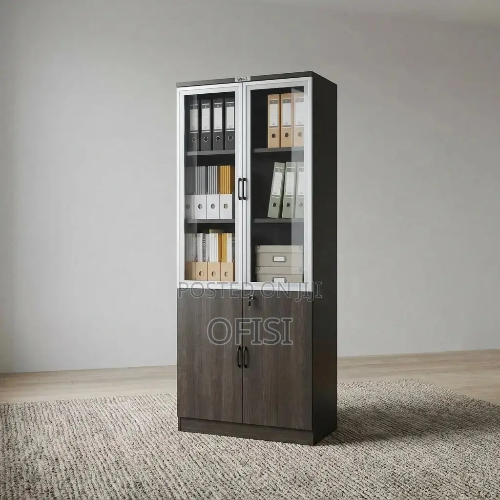 Office Cabinet; Half Glass Wooden Filing Cabinet