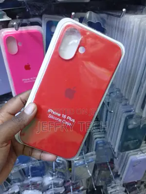Bright Red Silicone Protective Cover for the Apple iPhone 16 Plus