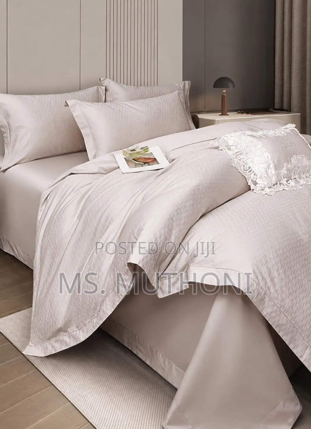100% Cotton King Size Premium Jacquard Duvet COVER Set —
