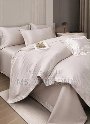 100% Cotton King Size Premium Jacquard Duvet COVER Set —