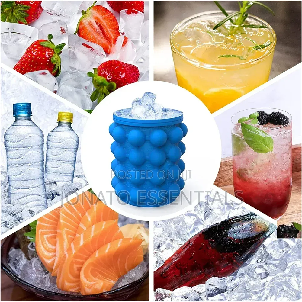 Silicone Ice Maker Bucket Round Cube Genie Tray