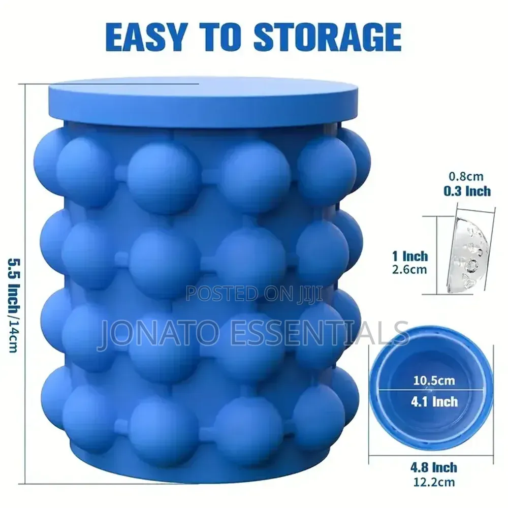 Silicone Ice Maker Bucket Round Cube Genie Tray