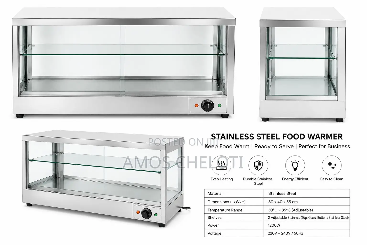 Locally Made Electric Stainless Steel Food Warmer