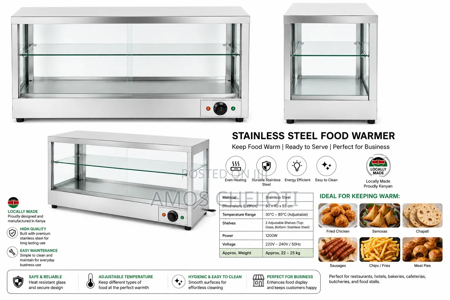 Locally Made Electric Stainless Steel Food Warmer