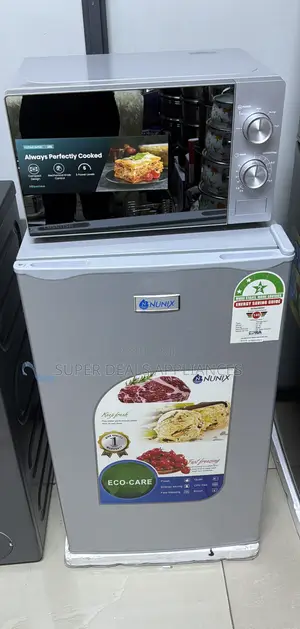 A Smart Pro Refrigerator and an Hisense Microwave