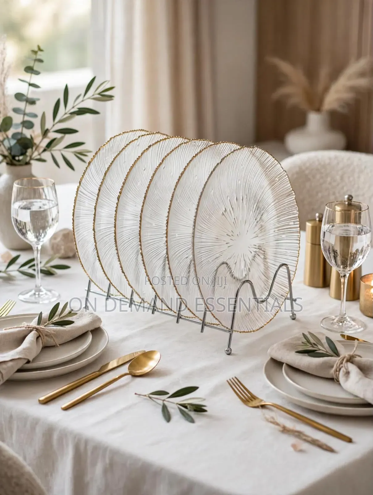 High Quality Sunburst Glass Plate 6pc