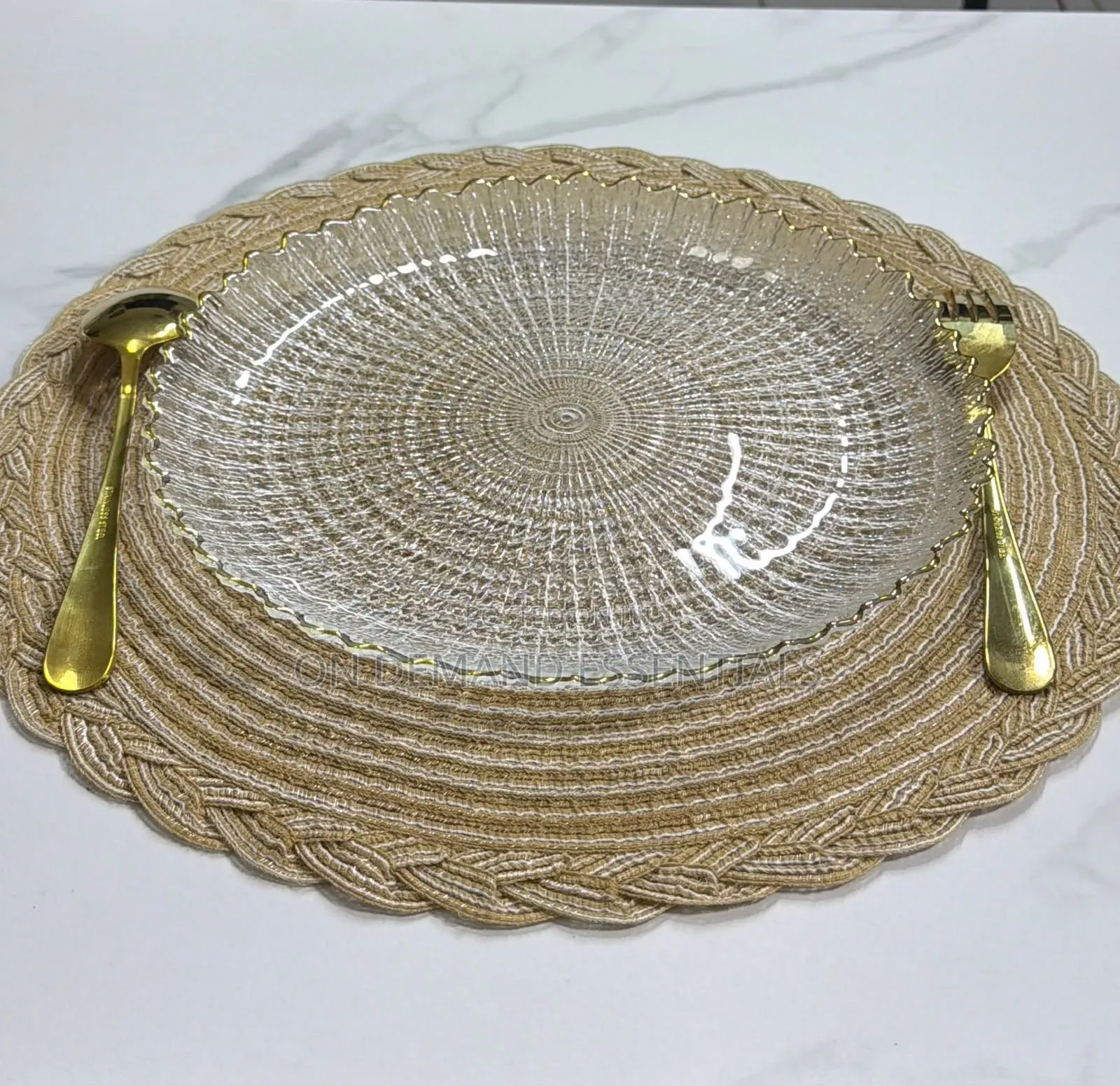 High Quality Sunburst Glass Plate 6pc