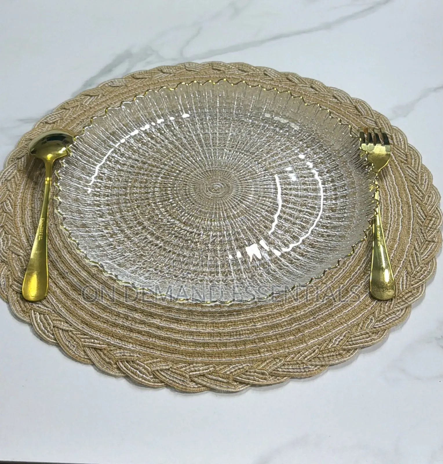 High Quality Sunburst Glass Plate 6pc