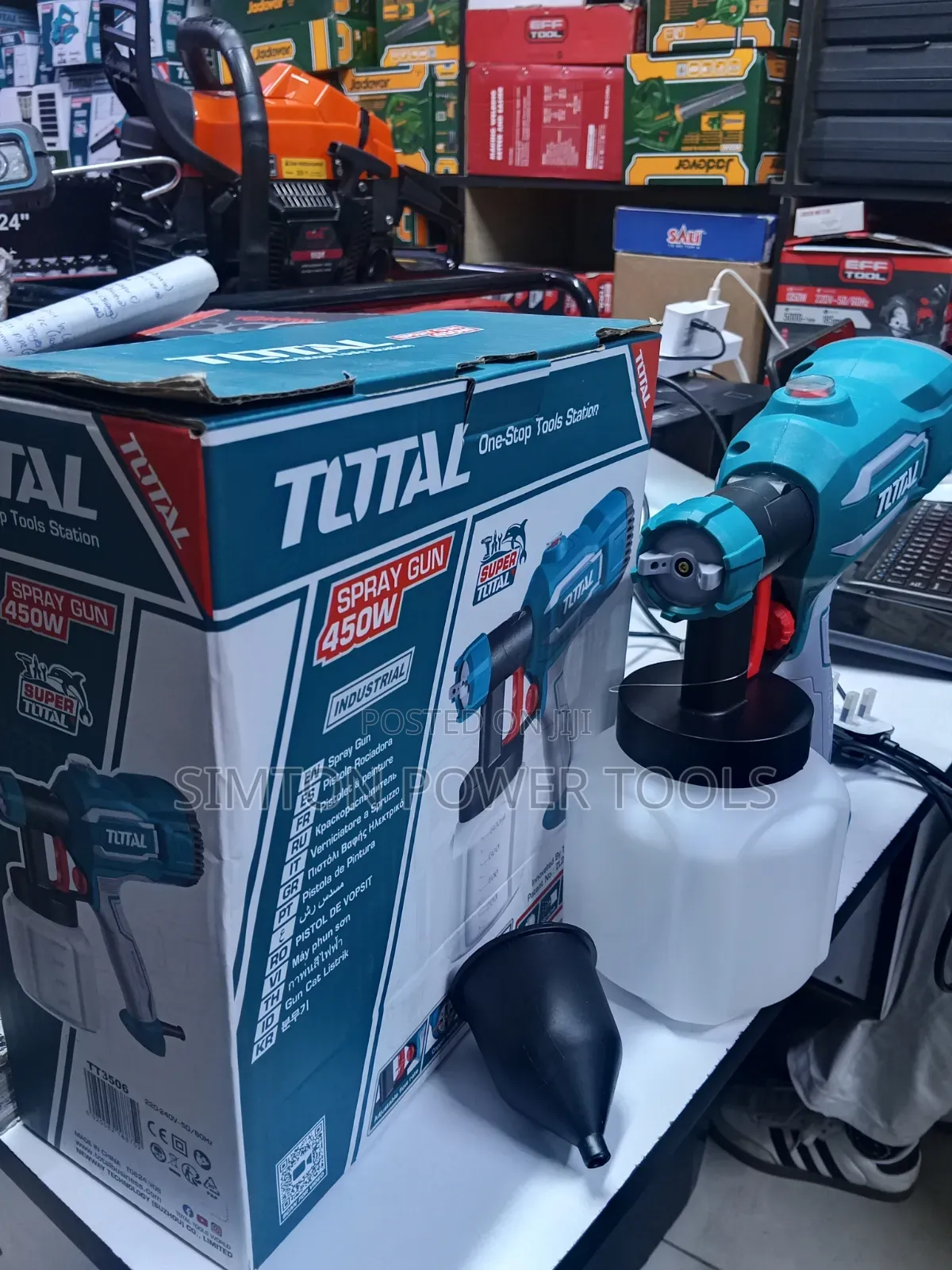 TOTAL 450W Industrial Electric Paint Spray Gun (Model: TT3506).