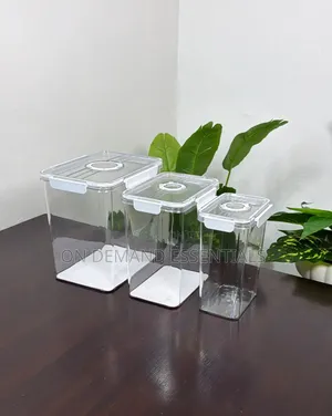 3-PC Acrylic Airtight Storage Set Capacity:6.5ltrs,4ltrs,2ltr