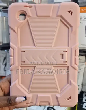 Samsung Tab A11 Rugged Shockproof Back Cover ( Black and Pink)