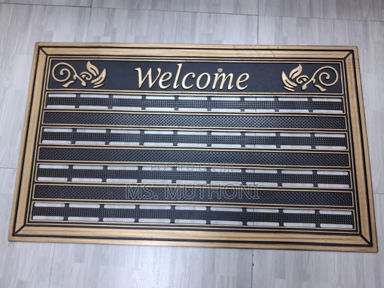 WELCOME Highly Flexible, Anti-Slip Rubber DOORMATS