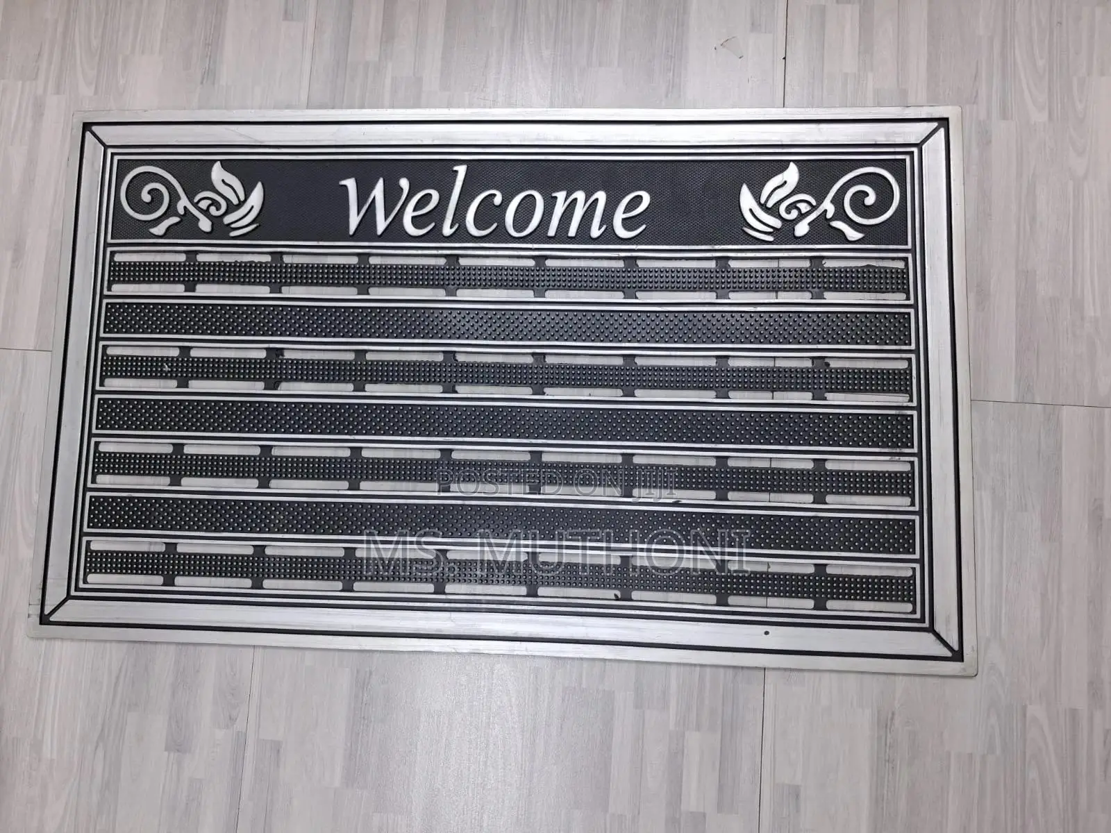WELCOME Highly Flexible, Anti-Slip Rubber DOORMATS