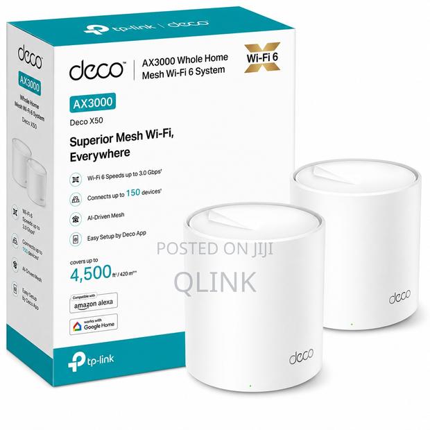 TP-Link Deco X50 AX3000 Whole Home Mesh(2 Pack) - TL-DECO X50
