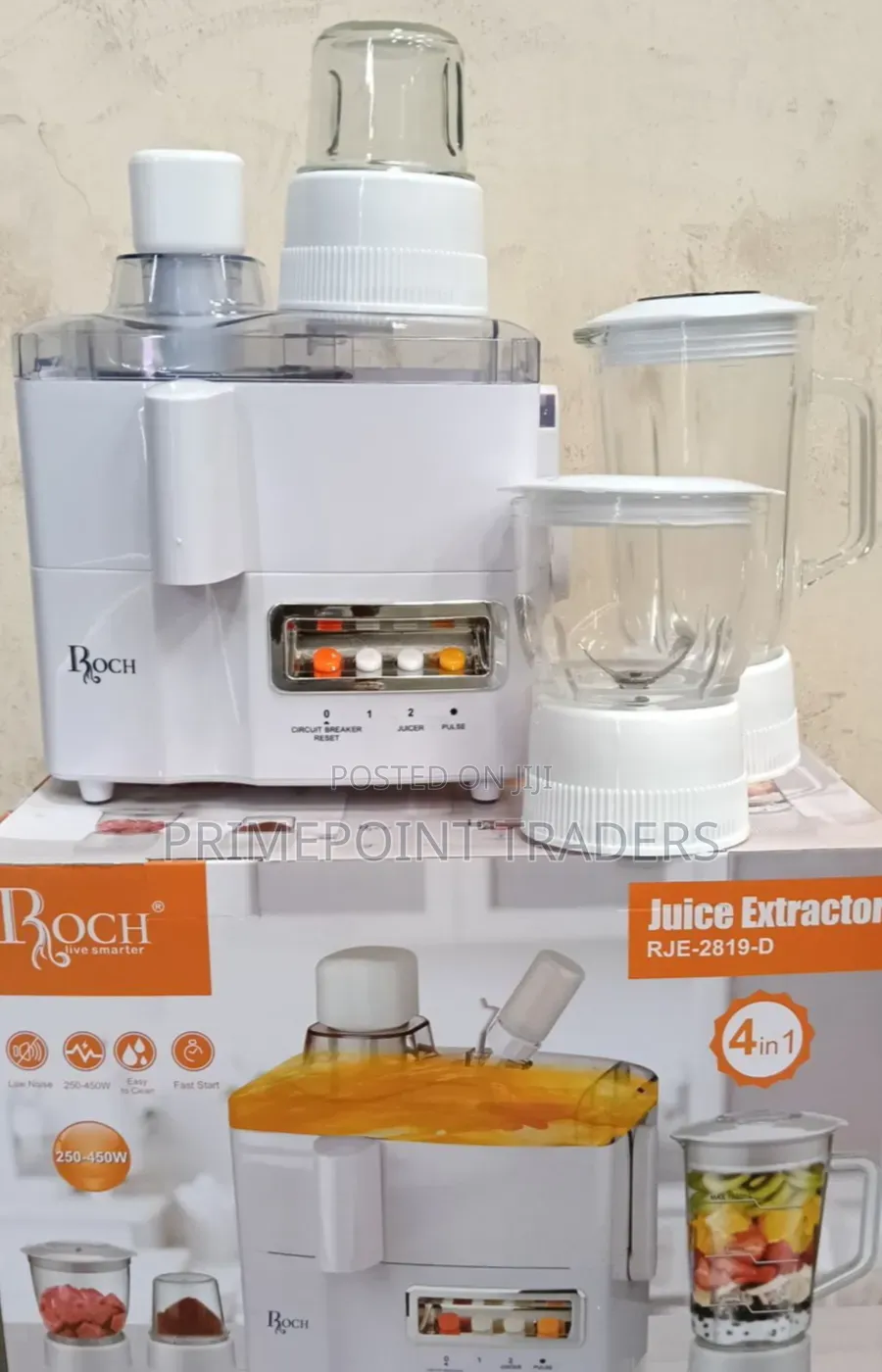 Roch 4-in-1 Juicer, Blender, Grinder Mill – All-in-One Kitchen Power