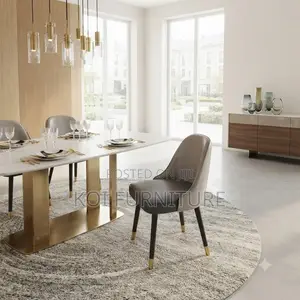 Dining Set; Four Seater Elegant Dining Set With Leather Cushion