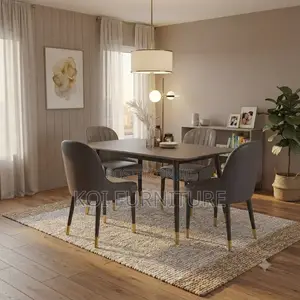 Dining Set; Four Seater Elegant Dining Set With Leather Cushion