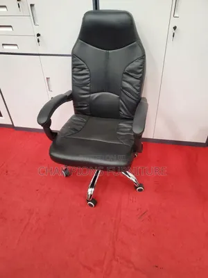 Black Leather Ergonomic Office Chair