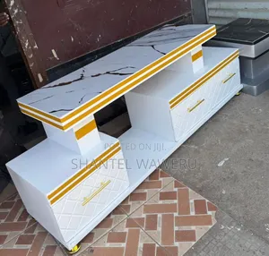 Executive TV Stand With Marble Coating and Light at 8000