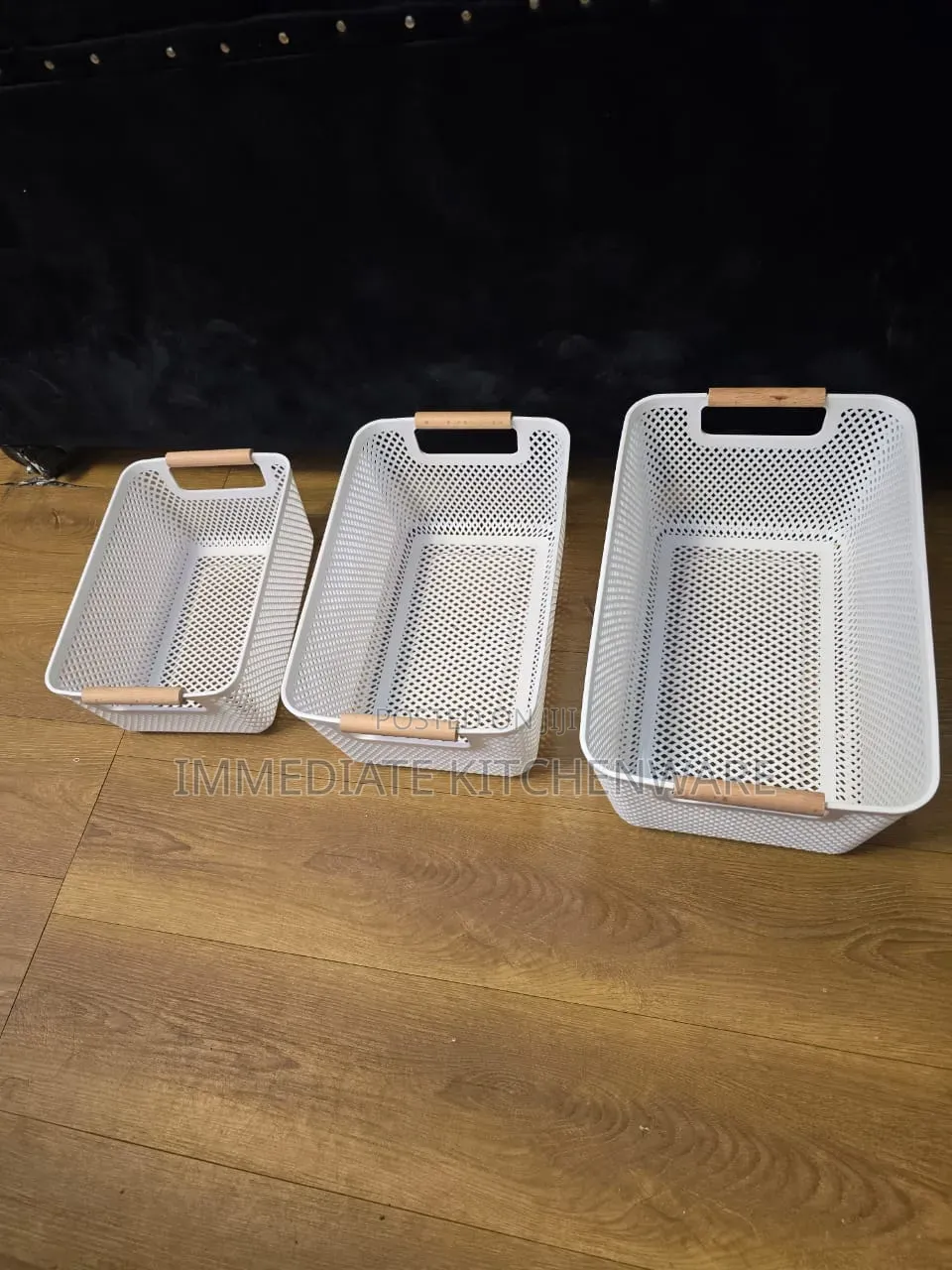 3 Piece Extra Large Plastic Mesh Storage Baskets