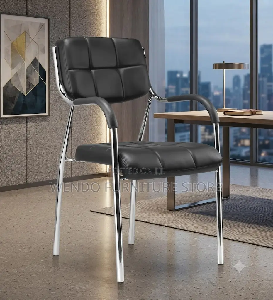 Office Chairs; Katalina Office Leather Visitors Mid Back Chairs