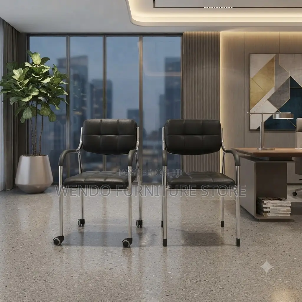 Office Chairs; Katalina Office Leather Visitors Mid Back Chairs