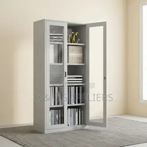 Metallic Glass Front Filling Cabinet