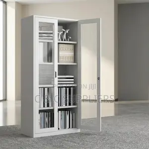 Metallic Glass Front Filling Cabinet