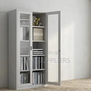 Metallic Glass Front Filling Cabinet