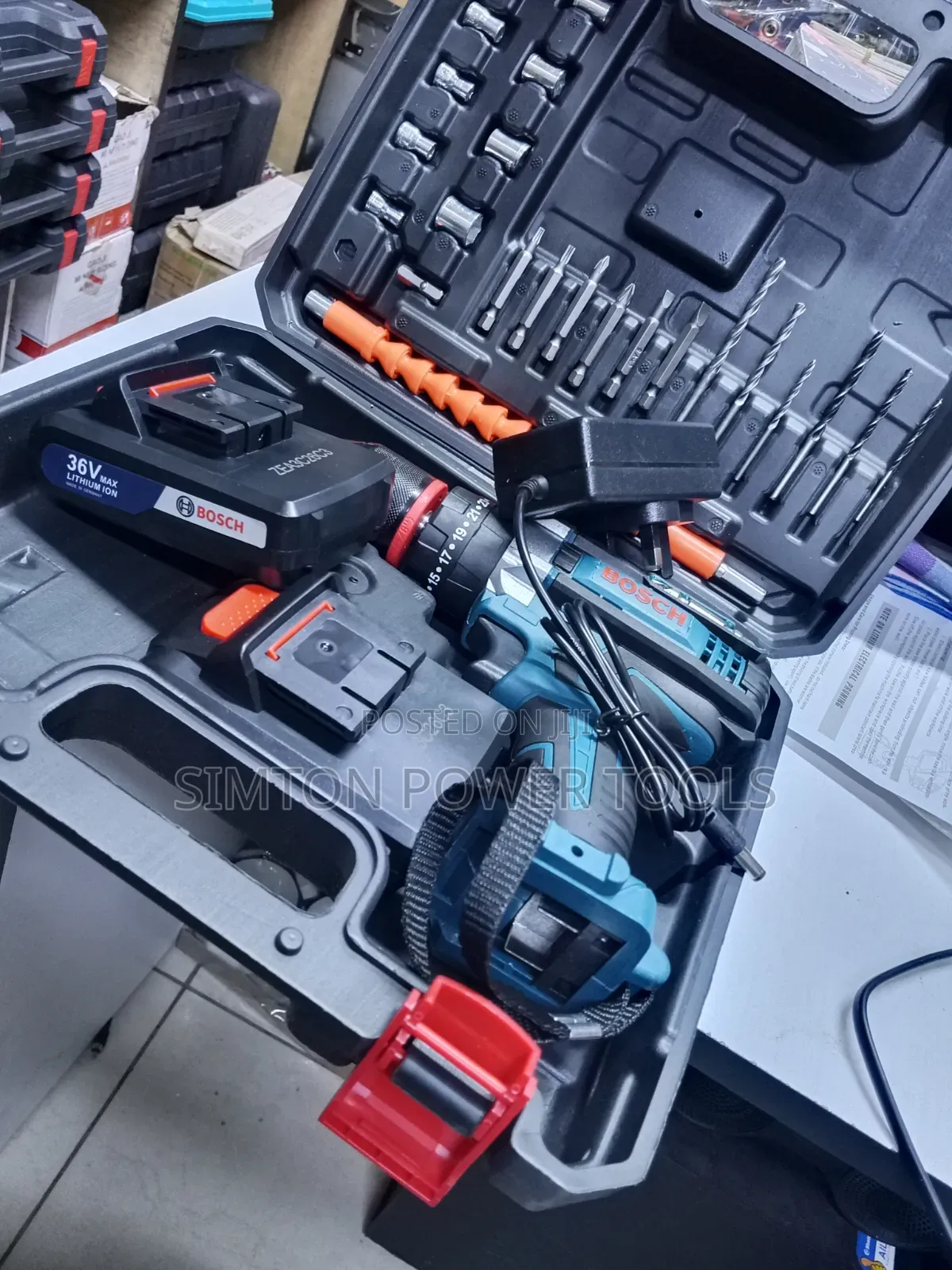 Bosch Rechargeable Drill 36V Cordless Drill and Accessories