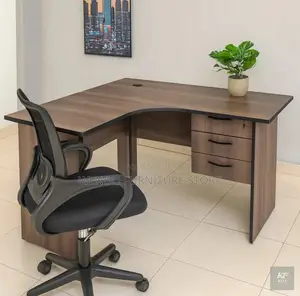 Office Desk; 1.2M L-Shaped Curved Design Office Desk