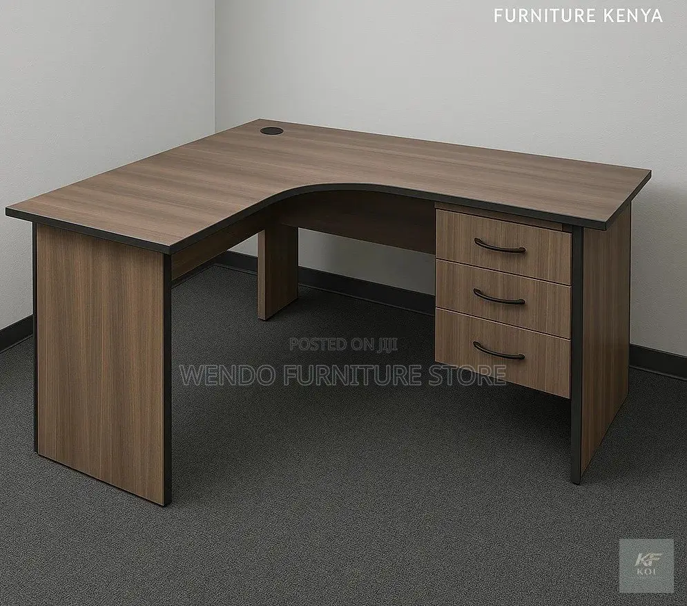 Office Desk; 1.2M L-Shaped Curved Design Office Desk