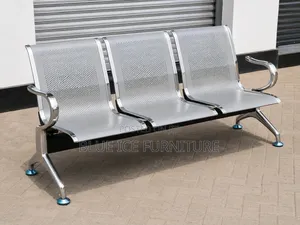 Office Chair:Silver Office 3 Seater Guest Chair