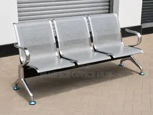 Office Chair:Silver Office 3 Seater Guest Chair