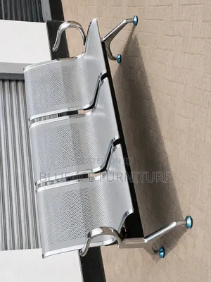 Office Chair:Silver Office 3 Seater Guest Chair
