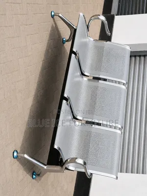Office Chair:Silver Office 3 Seater Guest Chair