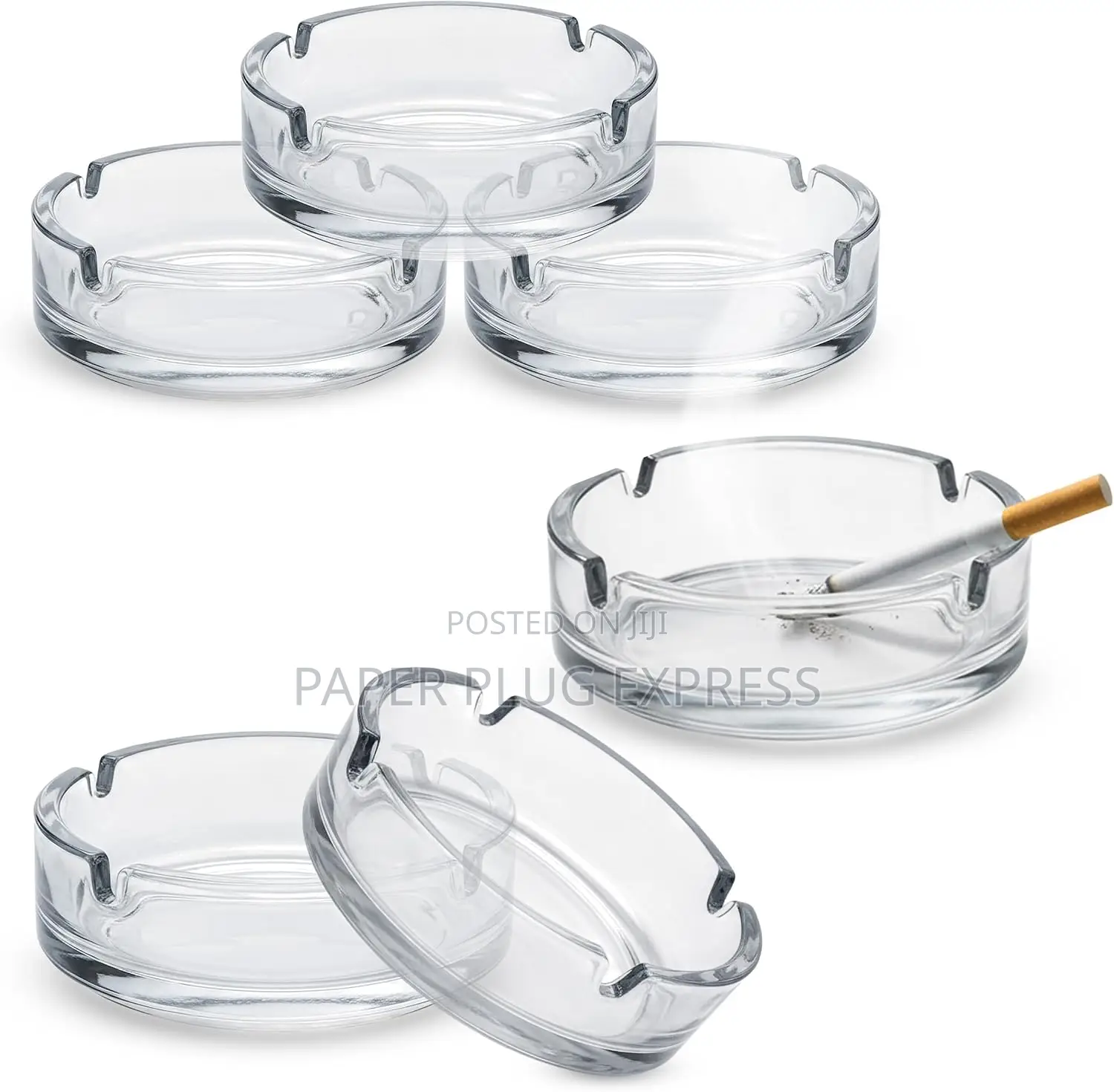 Classic Clear Round Glass Ashtray 90mm – Tabletop Ash Tray