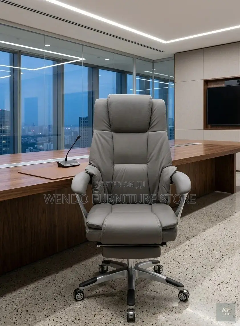 Office Chairs; Faux Leather Office Chair-Footrest