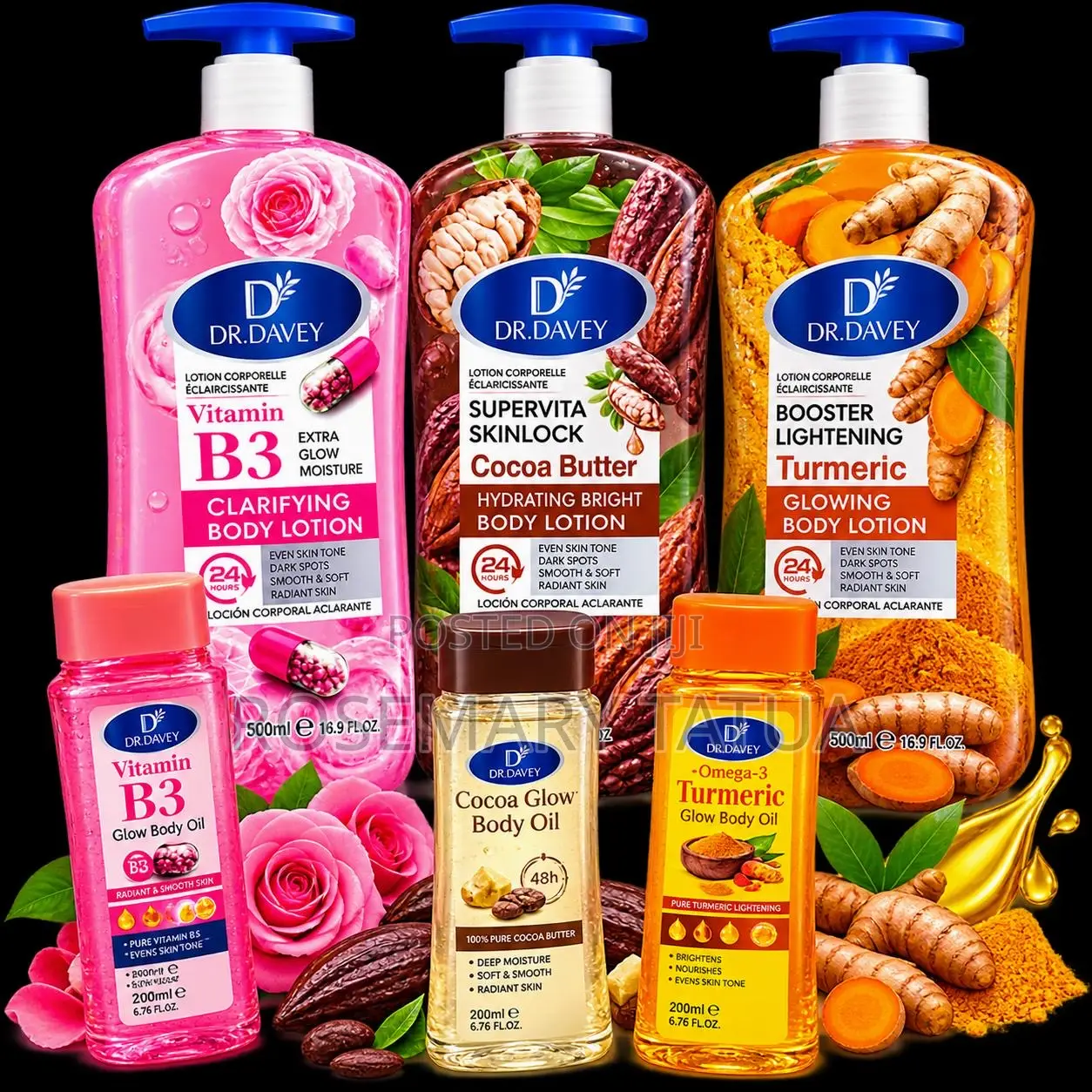 DR. DAVEY Body Care Collection – Vitamin B3, Cocoa Butter Turmeric