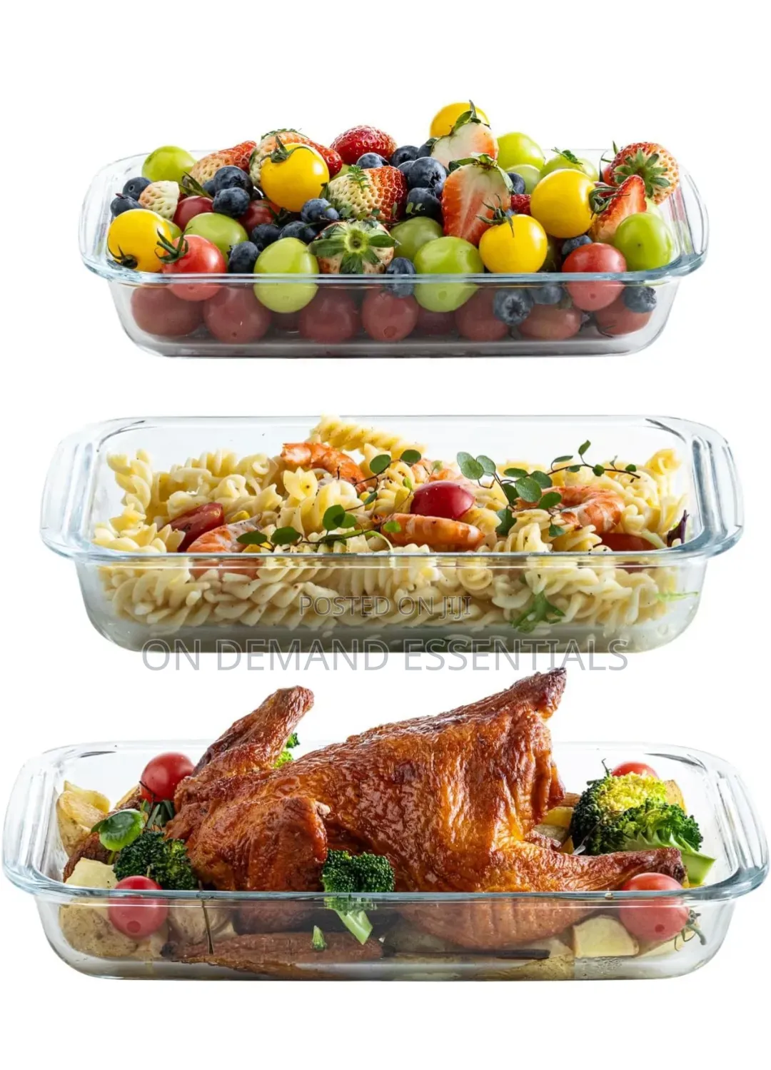 3pcs Glass Oven Trays