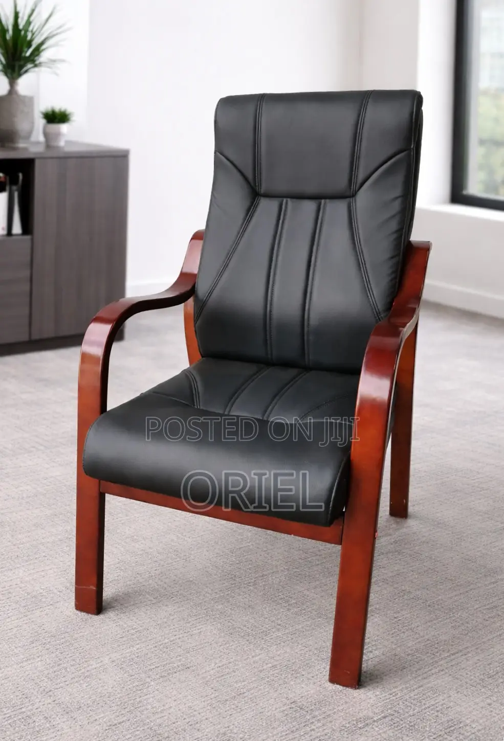 Office Chair Mahogany Frame Office Leather Chair