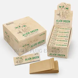 Alien Green Natural Brown Perforated Rolling Filter Tips – 50 Tips