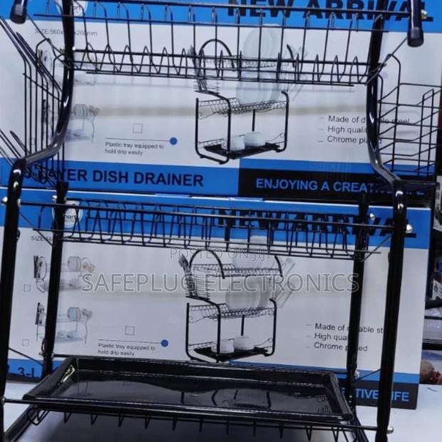 3-Tier Kitchen Dish Rack With Drainer - thumbnail 2