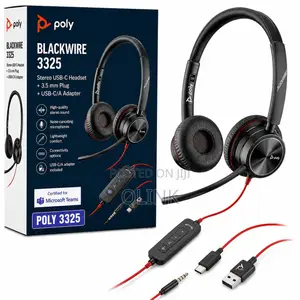 Poly Blackwire 3325 Wired Stereo USB-C Headset +3.5mm Plug +USB-C/A