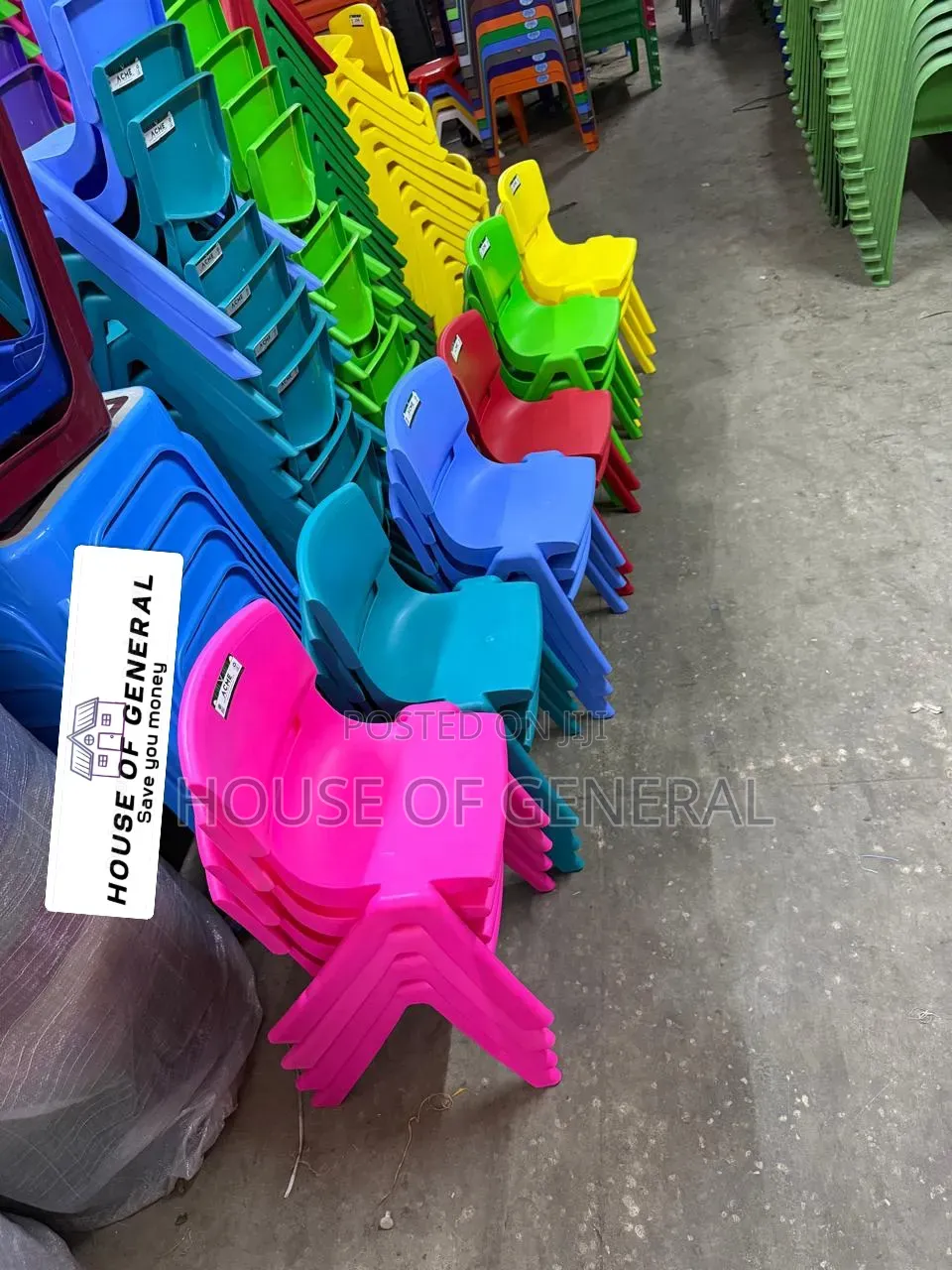 Good Quality Sorted Colours Kindergarten Plastic Chairs. Strong Chairs
