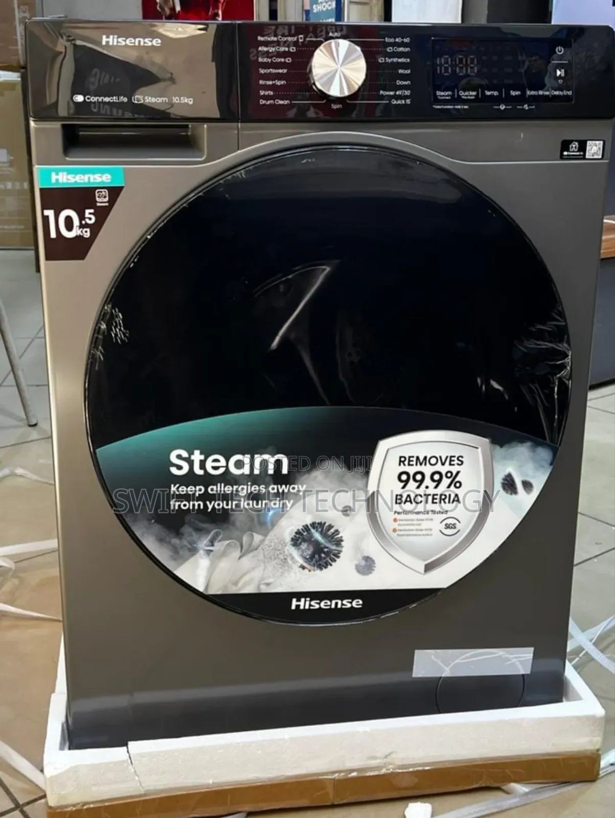Hisense Washing Machine 10.5kg Wash and Spin Grey