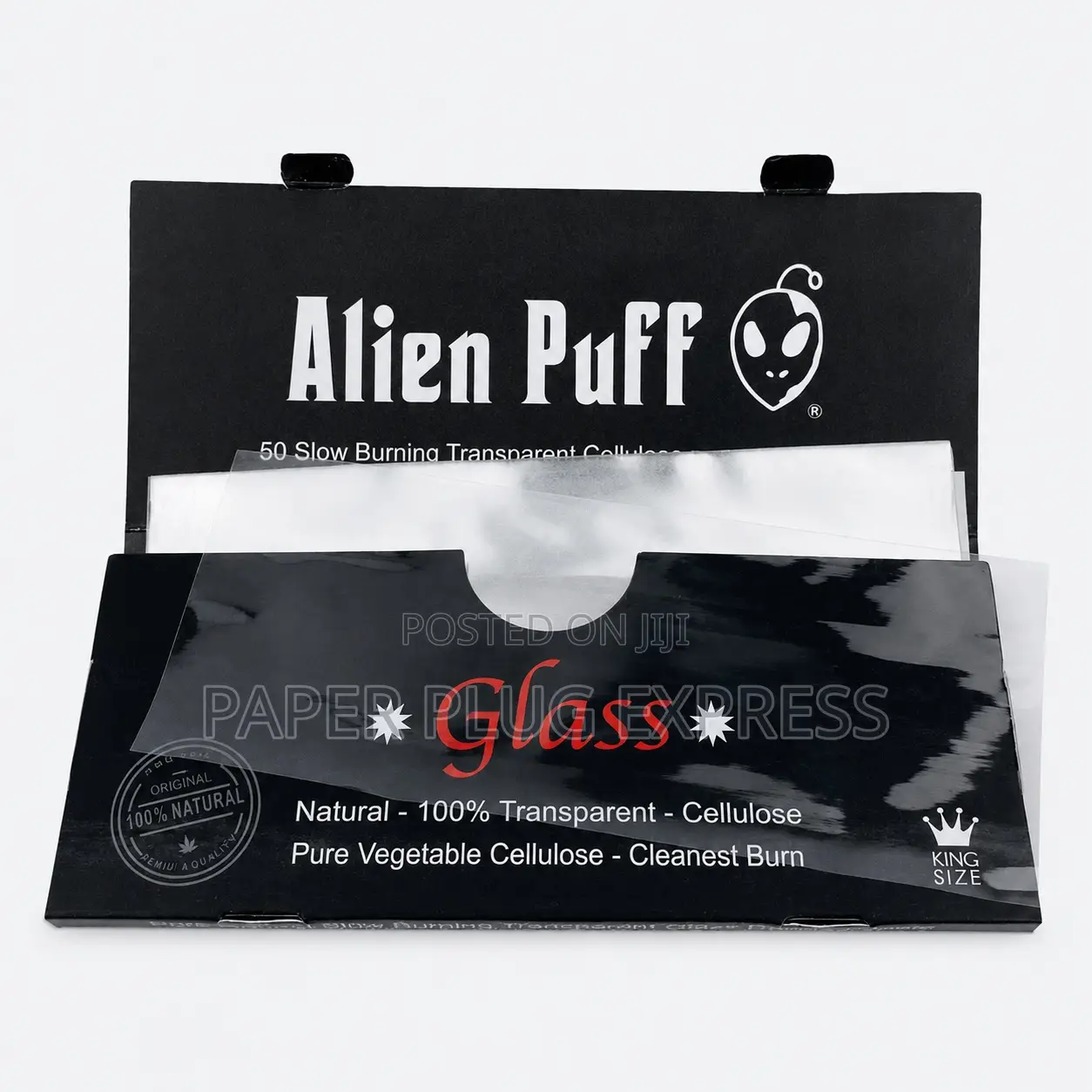 Alien Puff Glass King Size Transparent Cellulose Rolling Papers