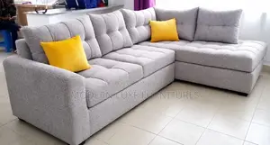 6 Seater L Sofa – Modern Fabric