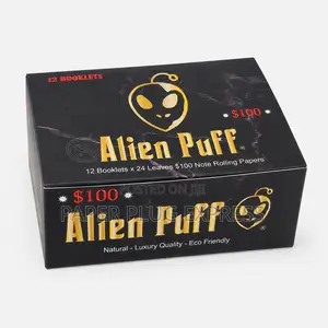 Alien Puff $100 Dollar King Size Rolling Paper – 24 Leaves 12 Booklets