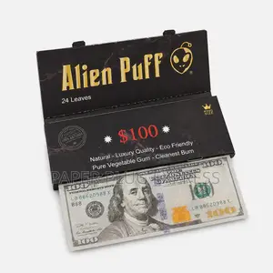 Alien Puff $100 Dollar King Size Rolling Paper – 24 Leaves 12 Booklets
